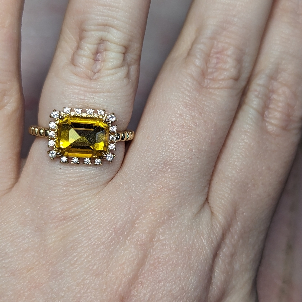 2 For $5 Item: Yellow Gemstone Gold Ring New!